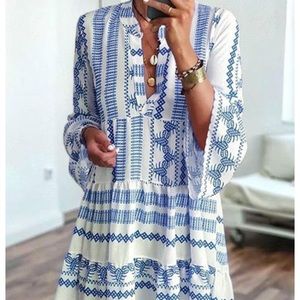 Brand new blue and white dress!